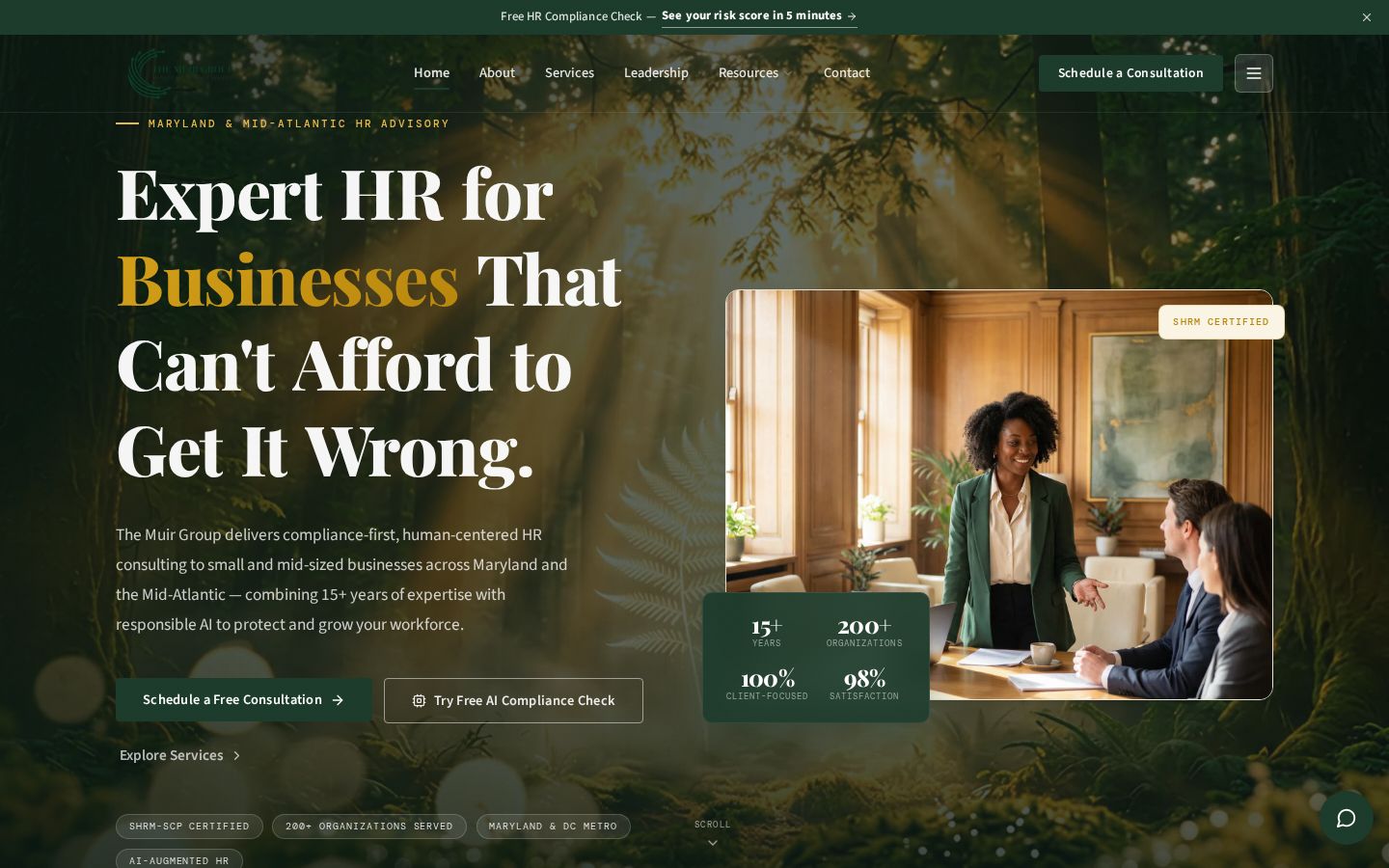 The Muir Group LLC &mdash; HR Consulting Website by Redway AI